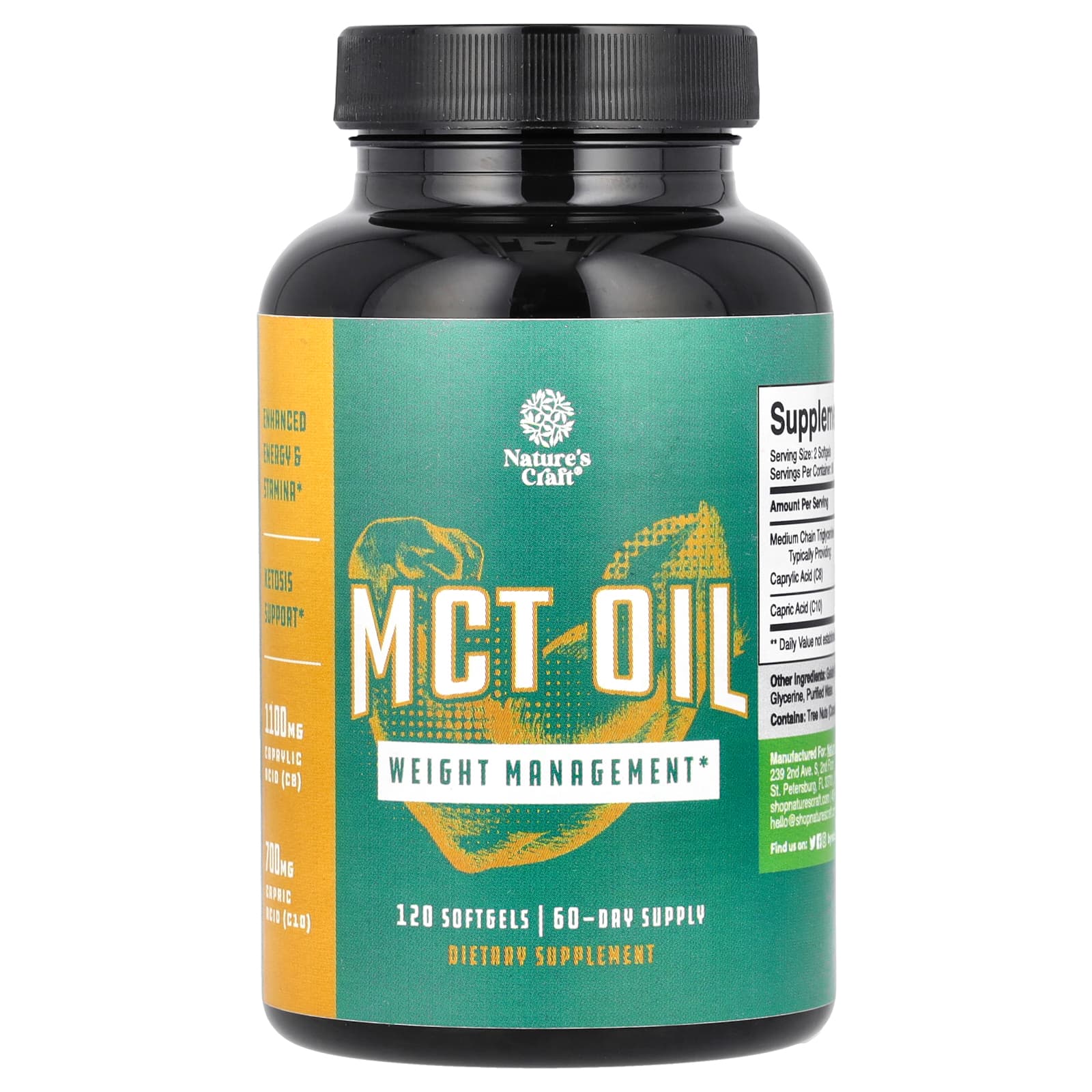 

Nature s Craft, Олія MCT, 120 м яких капсул