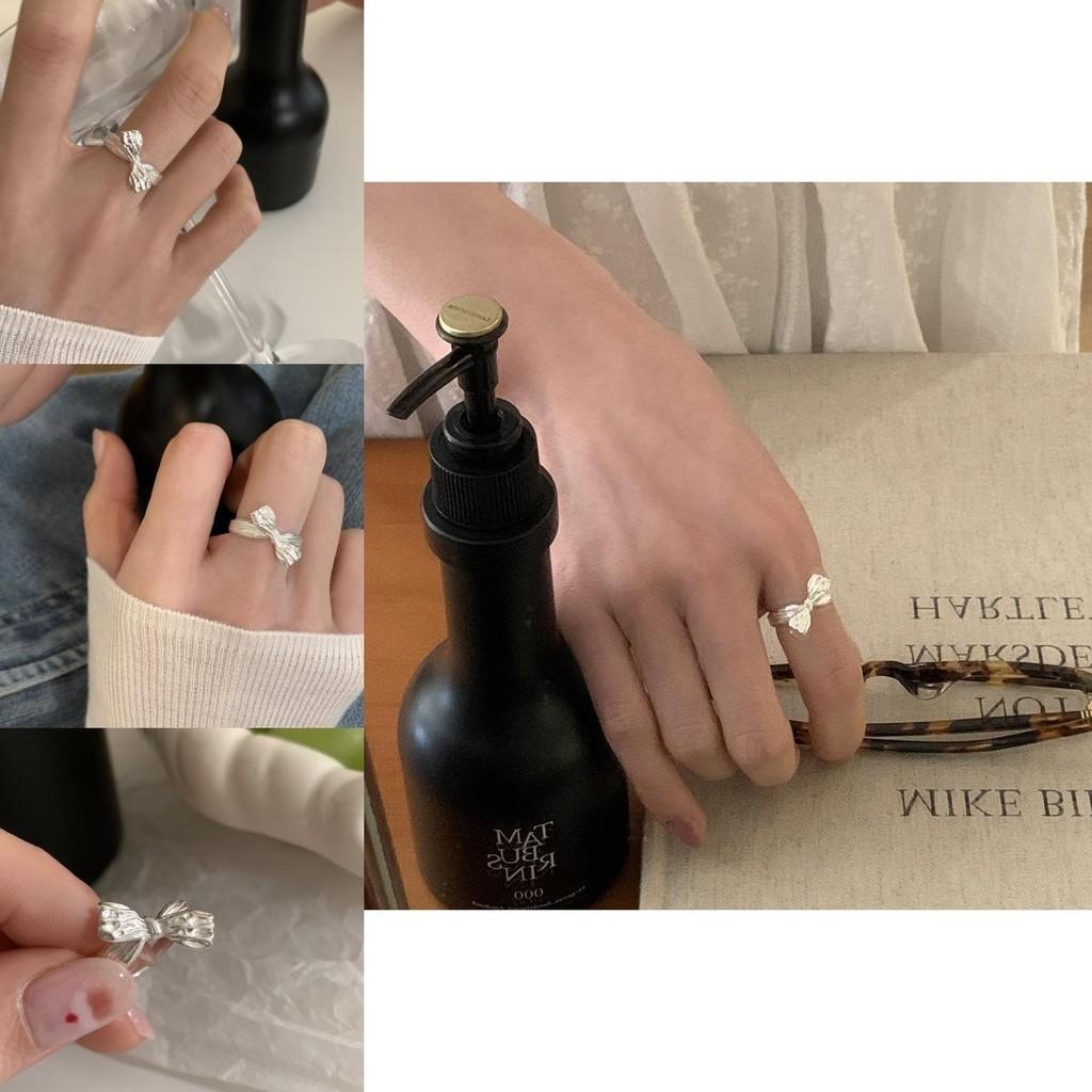 Stylish Korean Textured Knot Butterfly Knot Ring For Women With Adjustable Size And Unique Design