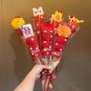 Chinese New Year Decoration Artificial Flower Hugging Bucket Bouquet 2026 Horse Year Ornament Home Decoration Photography Props