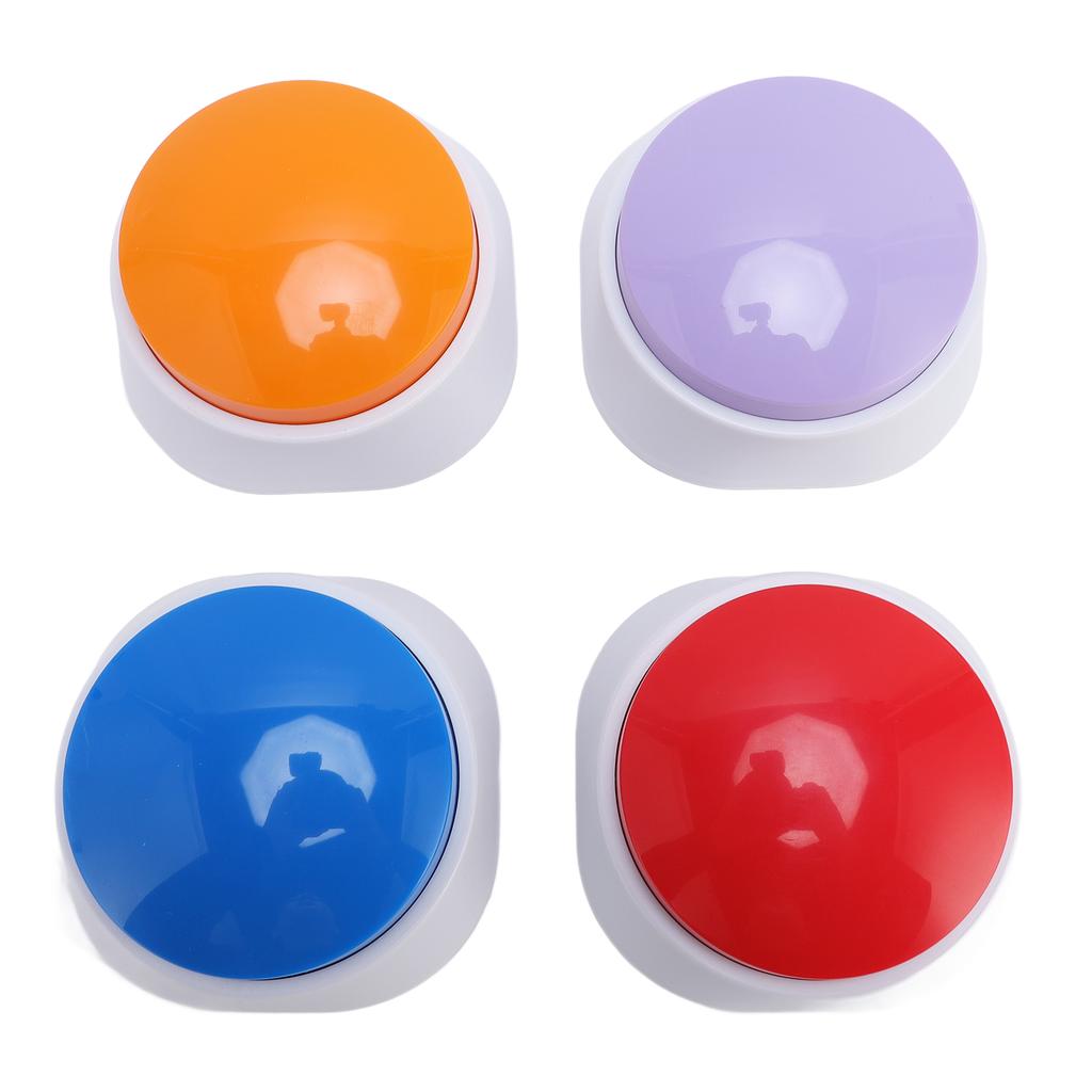 4 SZT. Przyciski dla Psa do Komunikacji Nagrywanie 30 Sekund Trening Zwierząt Domowych Brzęczyk Nagrywanie Głosu Clicker Zestaw