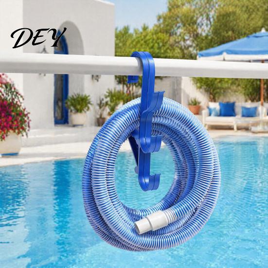 Stable Pool Tube Support Poolside Pole Hanger, with 3 Hook Configuration, Weather Resistant Maintenance Tool Management System Swimming Organizer, for