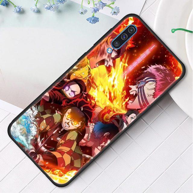 Silikonfodral för Samsung Galaxy A50 A70 A10 A20e A30 A40 A20s A10s A10e A80 A90 A60 A30s skal Shell Demon Slayer Kimetsu Anime