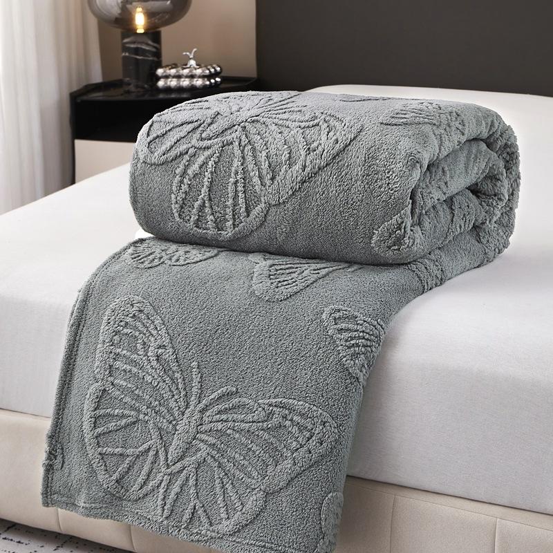 Butterfly Jacquard Four Seasons Flannel Blanket with Exquisite 3D Butterfly Comfortable and Warm Suitable for Bed Sofa Camping Blankets