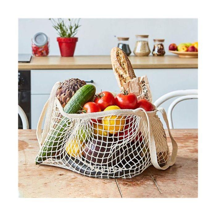 Filet à provisions en coton bio - Sac de courses réutilisable orange