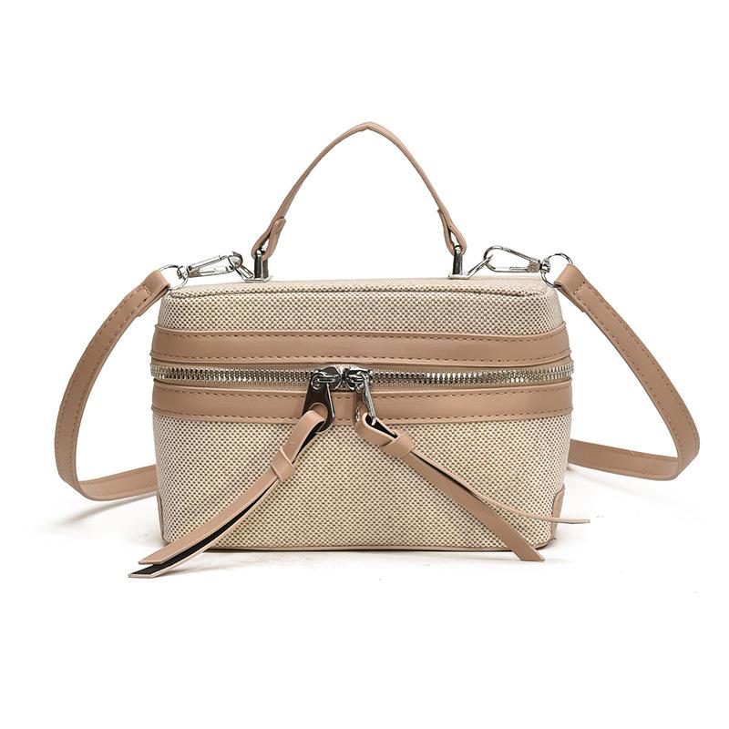 

Весна новый нишевый дизайн ретро контрастный цвет сращивание портативная коробка сумка сумка через плечо модная сумка-мессенджер хаки