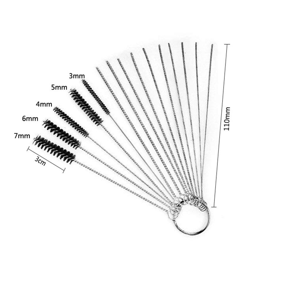 15 Pcs/set Nylon Brushes Set for Drinking Straws / Glasses / Keyboards / Jewelry Cleaning Brushes Clean Tools