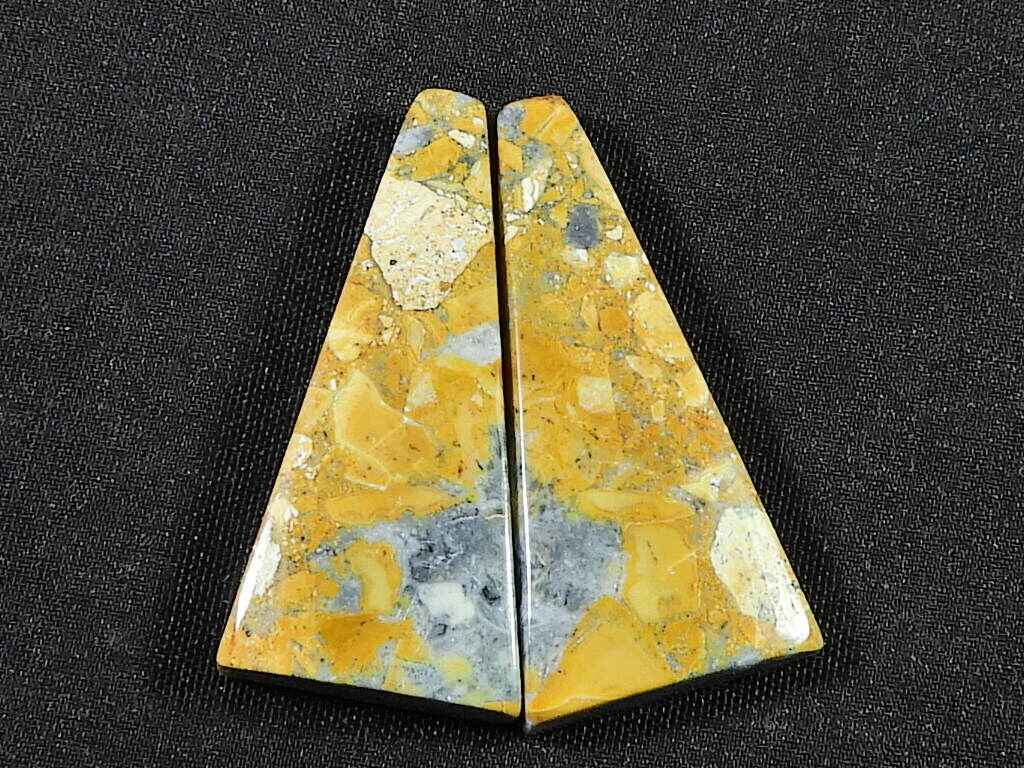 25Cts. Natural Maligano Jasper (13mm X 27mm each) Fancy Cabochon Match Pair SK-2802