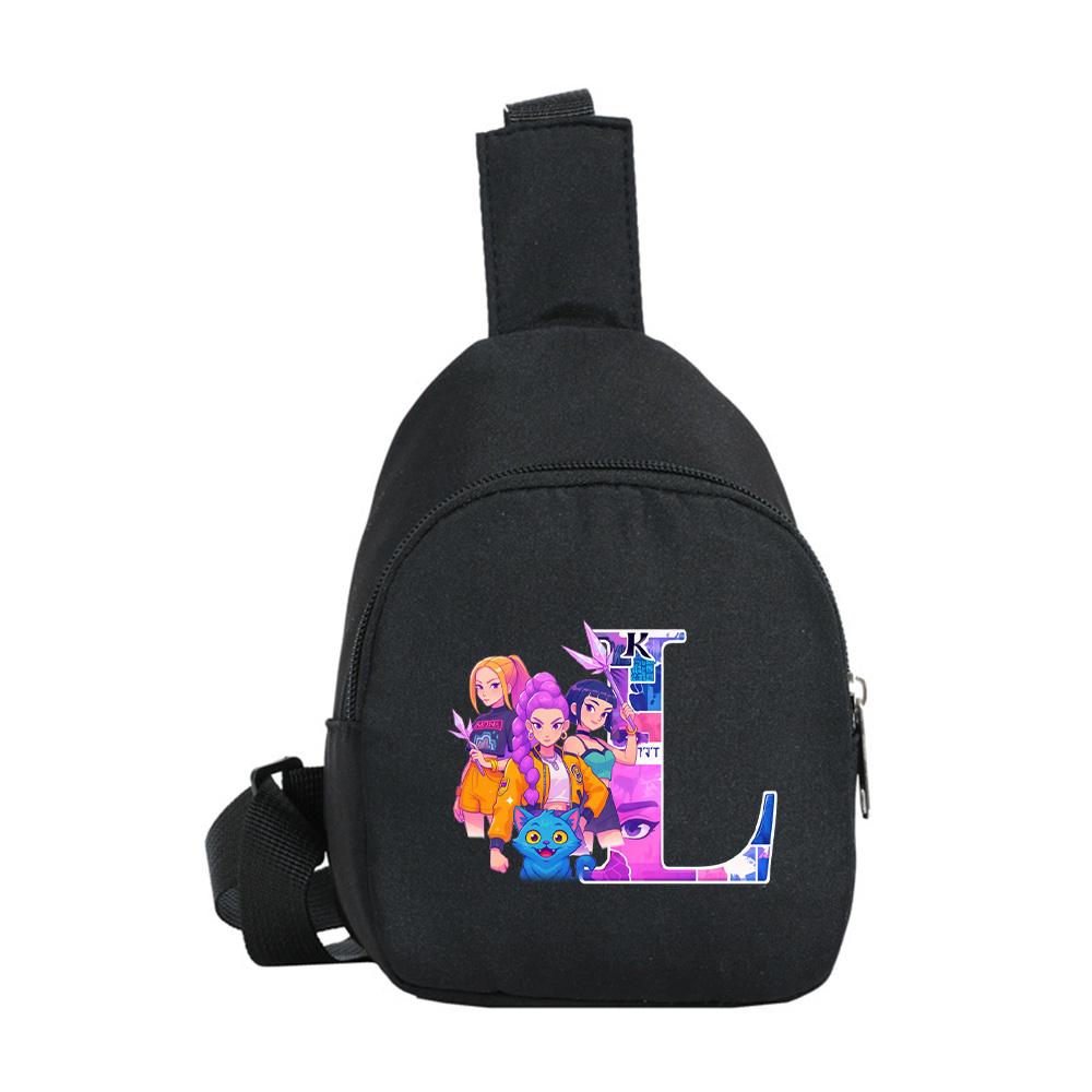 Kreslený 26 Anglické Písmeno K-Pop Lovci Démonov Potlačený Kawaii Hrudný Vak pre Chlapca Dievča Taška cez Rameno Študent Prenosná Crossbody Taštička Vianočný Darček