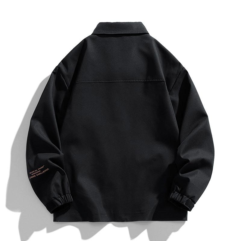 Spring and Autumn Loose Jacket Boys Versatile Jacket Youth Trend Lapel Top Cardigan Casual Fashion Men's Clothing