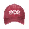 Hawaiian Hibiscus Flower Vinyl Sticker Washed Baseball Cap Outdoor For Womens Unisex FeUnisex
