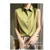 Sommer Damen Seidenhemd Ärmelloses T-Shirt Temperament Elegante Tops Westen