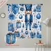 2 Christmas Blue Gifts Nutcracker Digital Printed Window Screens Home Decor Style Decoration Living Room Window Screens