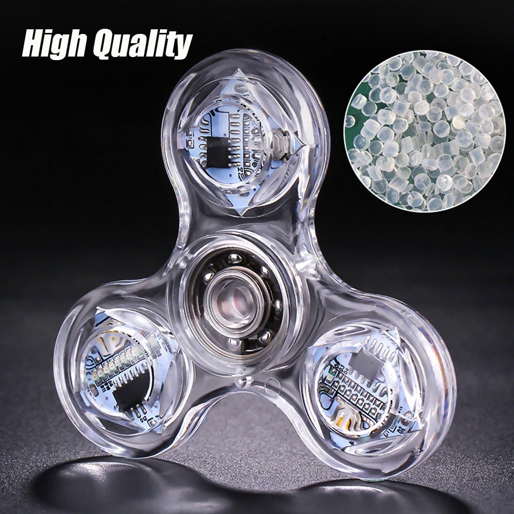LED Light Fidget Spinner Luminous Finger Stress Relief Toys Hand Top Spinners Glow In Dark Light Birthday Christmas Gift