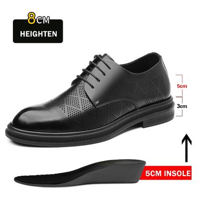 Fashion Hollow Out Elevator Shoes Men Dress Shoes 3/6/8 Cm Formal Shoes Spring/summer Classic Business Luxury Men Oxfords Lift Suit Shoe