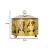 Ramadan Tray Serving Breakfast Craft Gold Islamic Food Storage Container Mubarak Plate for Eid