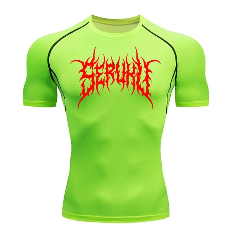 Workout T-Shirt Men's Compression Sports Shirt Running Short Sleeve Quick Drying Moisture-Wicking Sportswear Fitness Sweatshirt Elastic Top