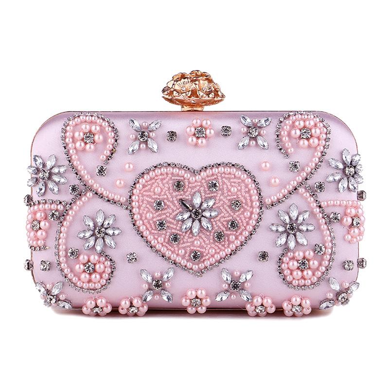 Exquisite Handmade Embroidery Light Luxury Elegant European and American Style Ball Dress Wedding Versatile Clutch Bag