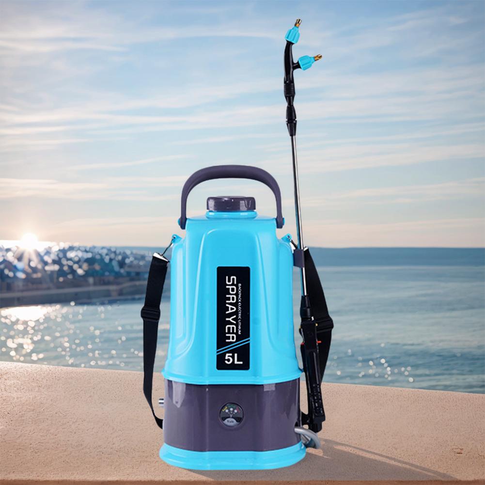 5L Electric Sprayer with 5 Mist Nozzles Battery Powered Sprayer with Adjustable Shoulder Strap Water Sprayer for Lawn and Garden