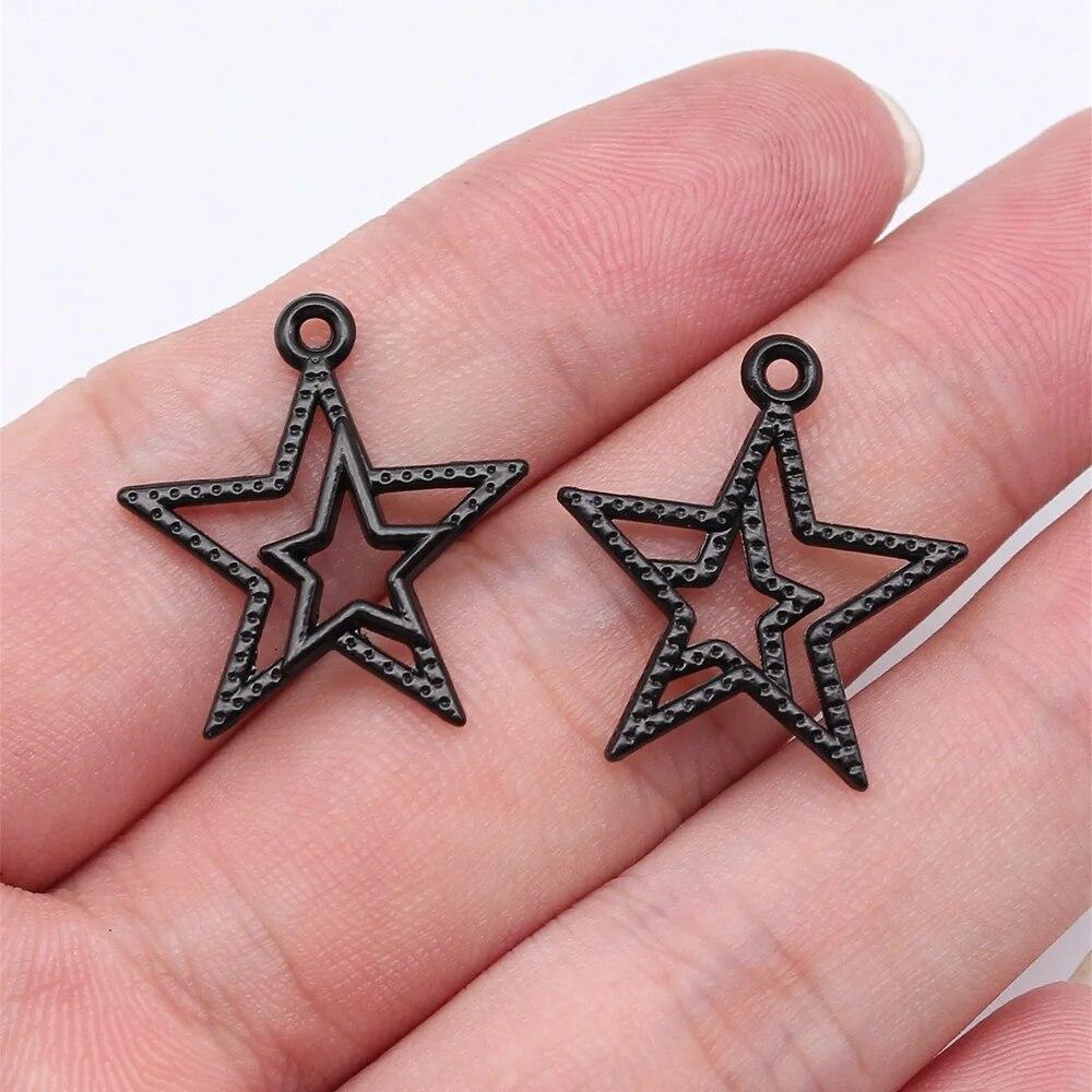 

Подвески со звездами для мужчин, аксессуары, множество украшений для женщин A11-10pcs-15x12mm