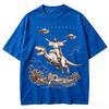 2026 Hot Sale Cartoon Dinosaur Print Fashion Tshirt Unisexs Unisex Distressed Vintage Tee Student Fashion Design Vacation Top