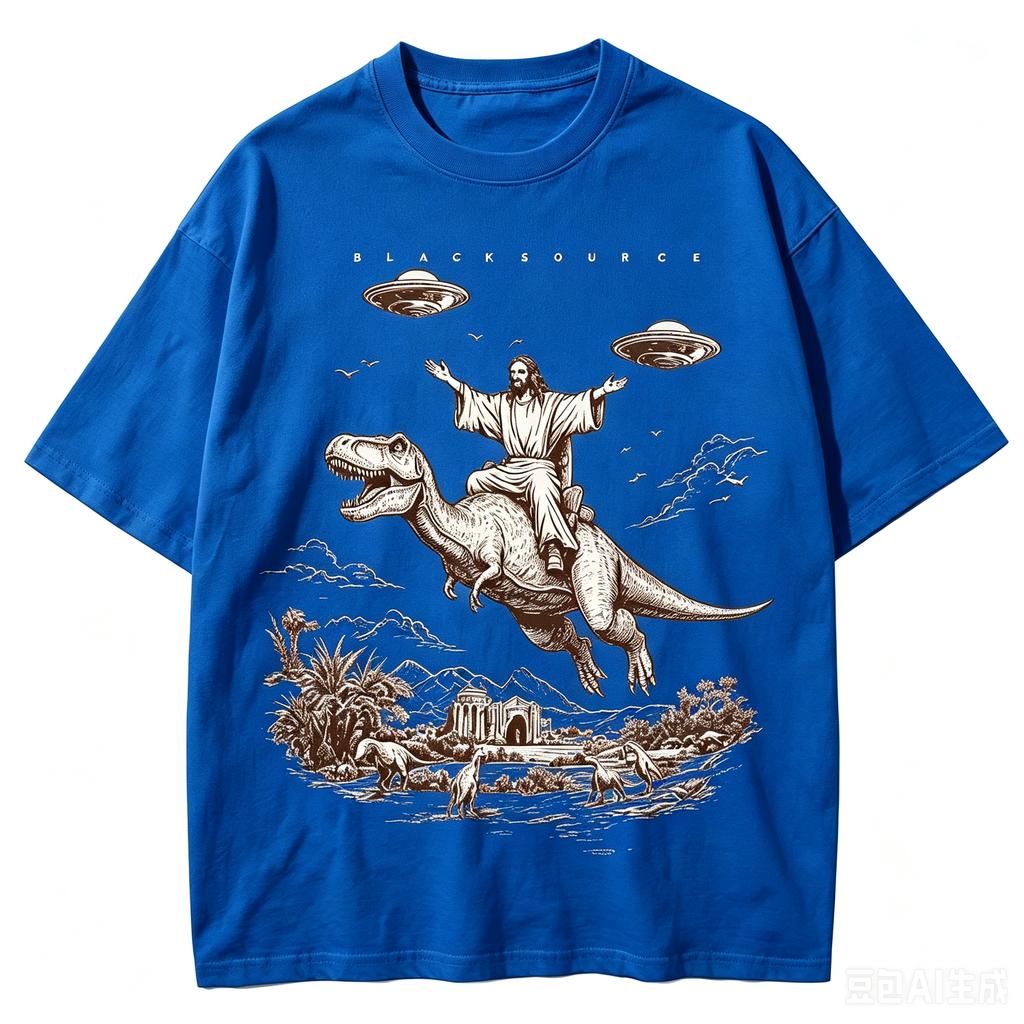 2026 Hot Sale Cartoon Dinosaur Print Fashion Tshirt Unisexs Unisex Distressed Vintage Tee Student Fashion Design Vacation Top