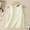 ZANZEA Women Casual Lace Crochet Patchwork Summer Sleeveless Tank Tops