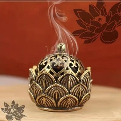 Lotus Incense Burner Small Cone Shaped Burner Mini Asian Style Lotus Zen Decorative Gift Interesting Design Beautiful Appearance