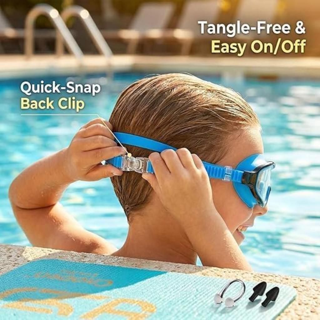 2026 SplashyNew Eyes Goggles for Kids, Wide View Swim Goggles, Anti-UV Anti-Fog Pool Water Swimming Goggles for 3-14