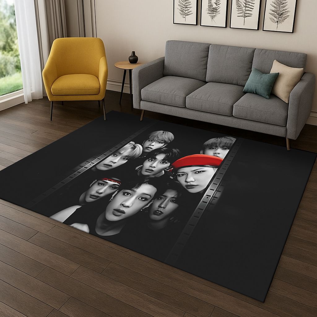 Kpop Star S-Stray Kids Hyunjin Carpet Rug for Bedroom Living Room Sofa Home Doormat Home Decor,Area Rug Non-slip Floor Mat Gift
