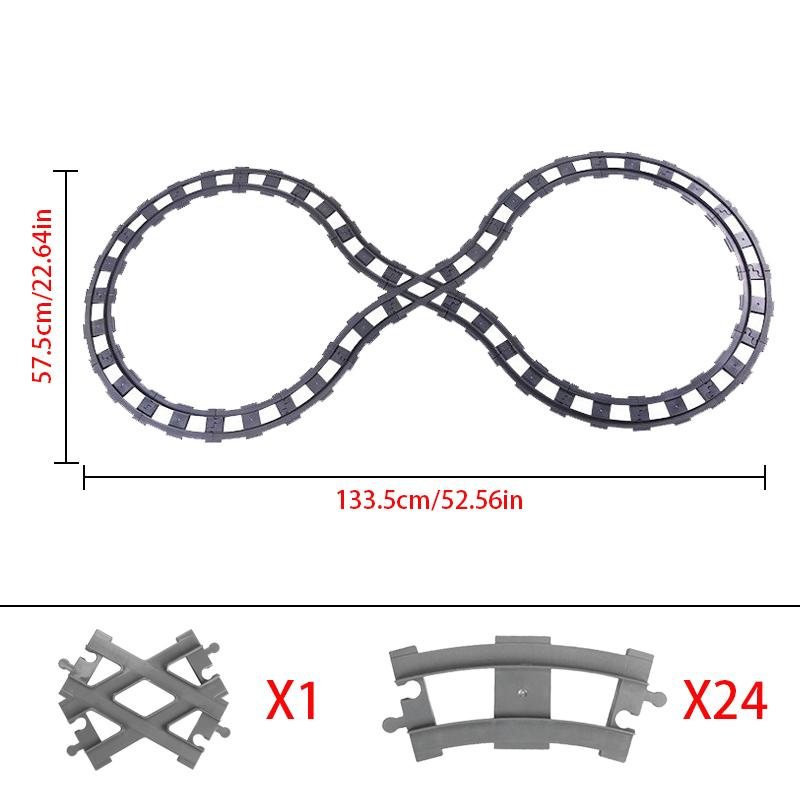 Oversized Size Option Constructing Block Bricks Train Tracks Crossover Parts Switch Straight Curved Duploes Accessories DIY Toy Perfect For Children