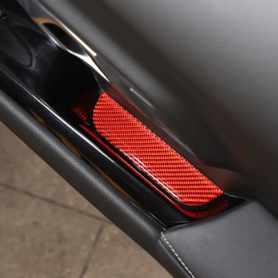 Red Real Carbon Fiber Window Lift Groove Mat Trim For Toyota Supra A90 19-24