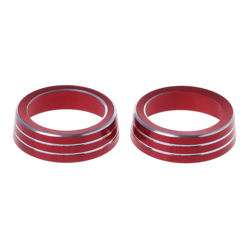 2x Red Car AC Climate Control Ring Knob Trim Cover For Honda Civic 2016-2018