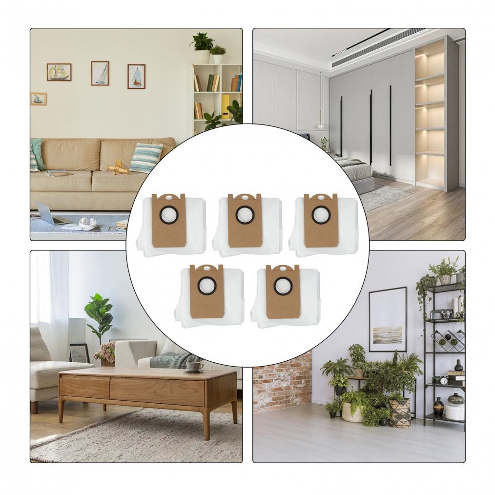 Efficient 5 Pack Dust Bags for Kogan For SmarterHome For LX16 Robot Vacuums