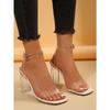 2025Summer Women Crystal Chunky Heel Transparent Sandals Fashion Sexy  High Heels Jelly Sandalias Female Pumps