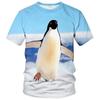 Summer New Penguin Pattern Men's T-shirt Fun Element Round Neck Extra Large Comfortable Short sleeved Top