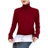 2025 A/W Women's Cashmere High Neck Loose Knit Sweater with Rolled Hem