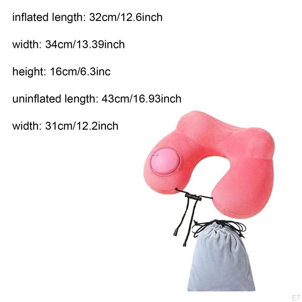 Travel Neck Pillow Inflatable Essential Support for Airplane Napping Office