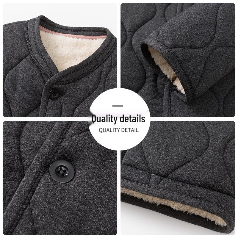Woodpecker Men's Winter Alpaca Wool Cotton Warm Jacket for Mid-aged & Elderly