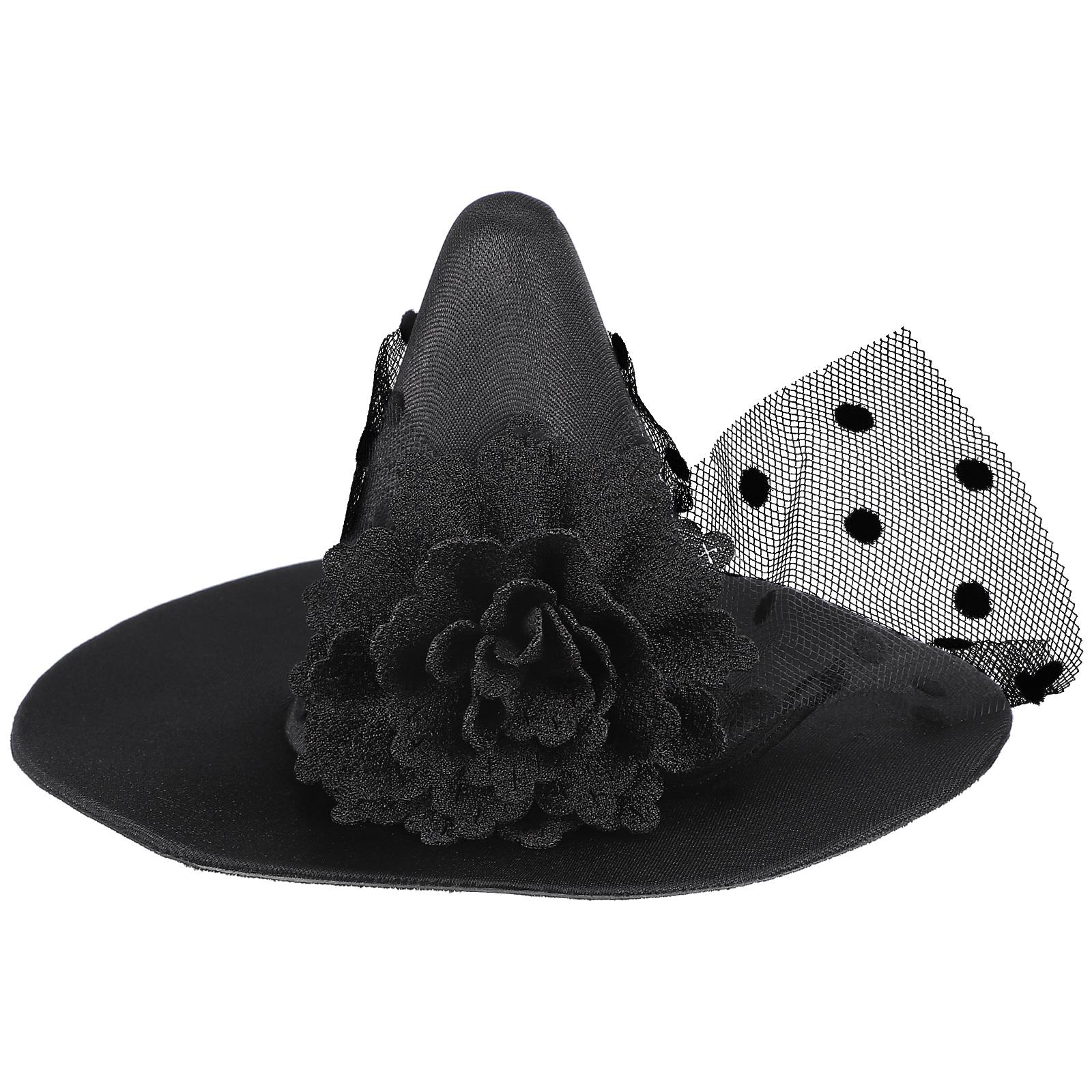 

Miniature Witch Halloween Lightweight Cloth Party Decor Kids Costume Accessory Masquerade Witch Hat Small Cosplay Wizard чорний