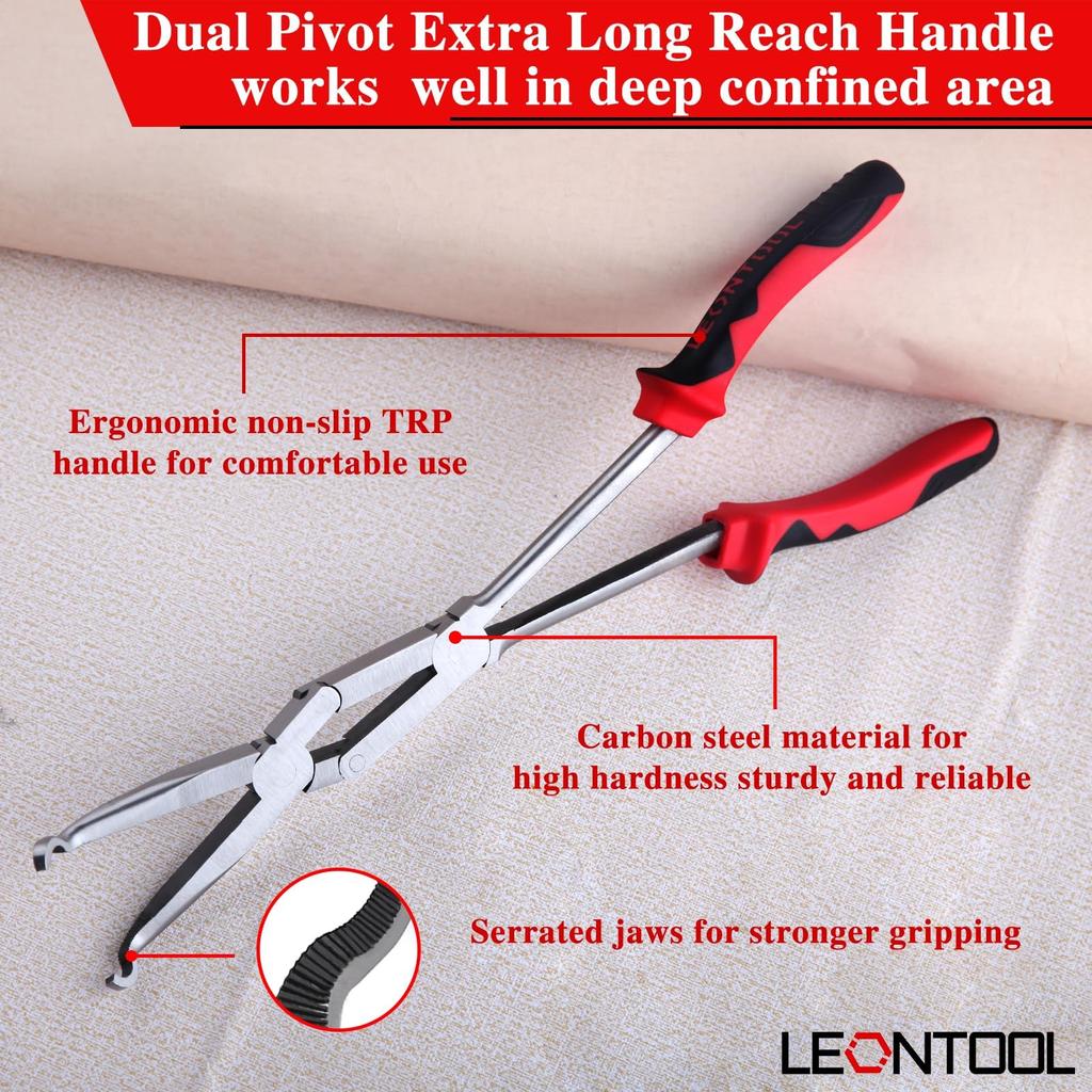 LEONTOOL Long Nose Hose Hose Clamp Mechanic Long Hose Long Nose Hose Clamp Hose Clip Hose Bent Great for Working in Tight Professional Hose Hose