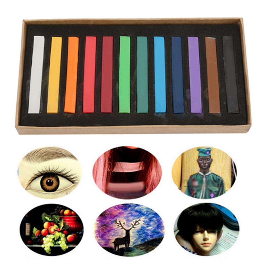 Fluoreszierende Buntstifte Einweg Haarfärbestab Malkreide Set Malkreiden(12 Farben)