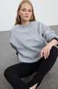 Women's Fashionable Stylish Sweatshirt Red Slogan Embroidered Oversize Pattern Thick Inside Fleece Knitted Sweatshirt