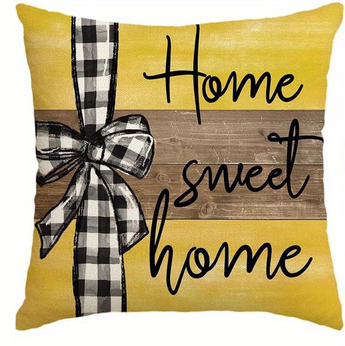 

Home Decor Yellow Daisy & Bee Decorative Pillow Covers Pattern Cushion Cover Suitable for Sofa Bedroom Car Pillow Cover 40x40cm 16x16in