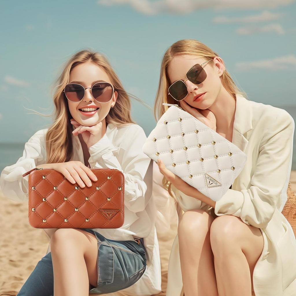 Travel Jewelry Box Diamond Quilted Leather Travel Jewelry Jewelry Organizer for Gift for Women and Girls Vee&In. Organizer, Case,