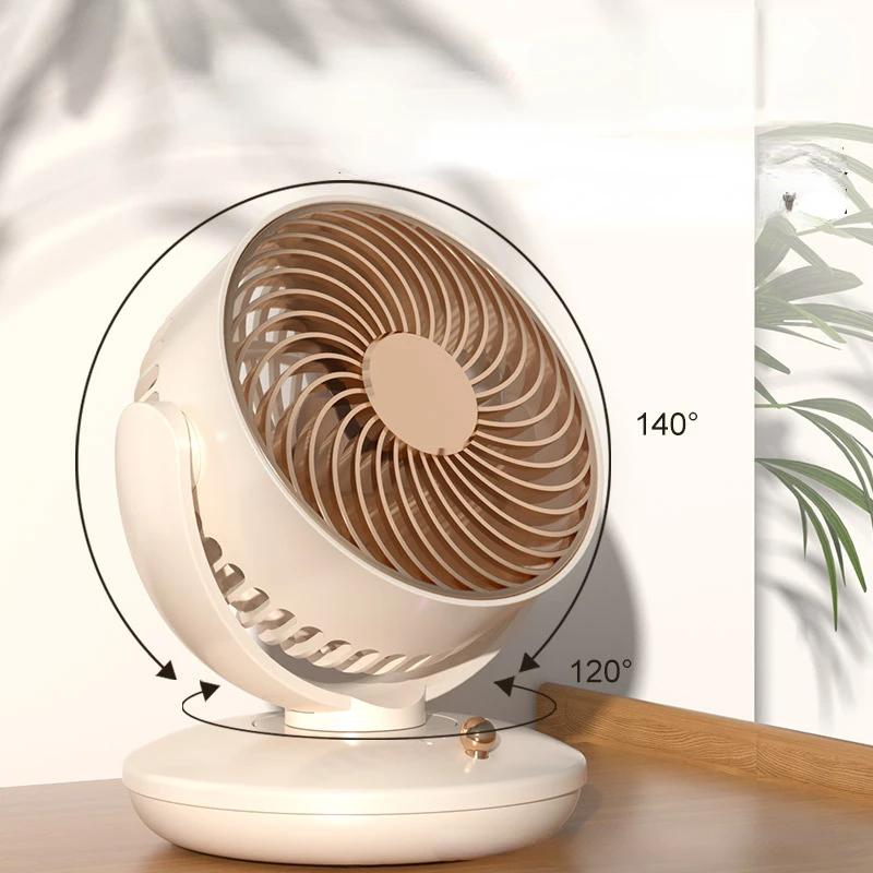 Desktop Rechargeable Fan Small Portable Air Conditioning Appliances Auto Rotation Ventilador 3-speed Wind Silent for Home Office