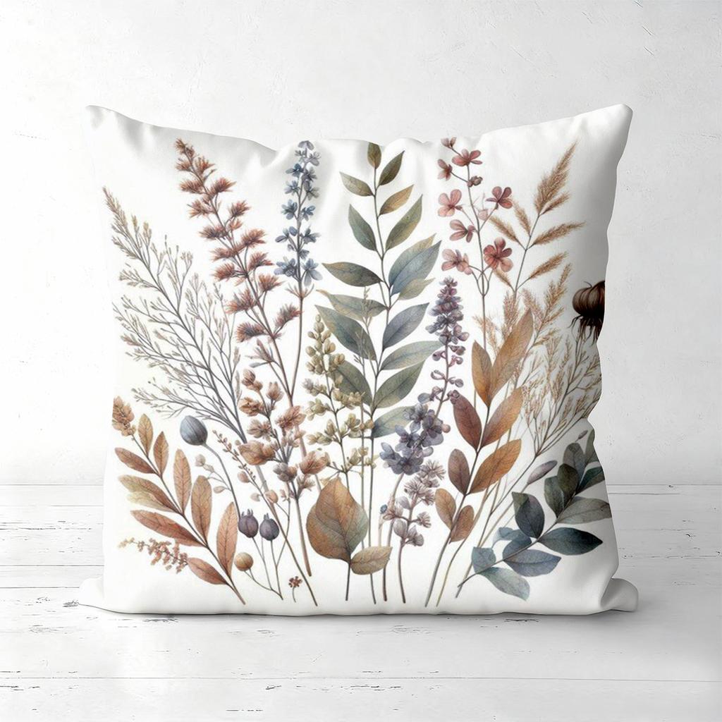 Floral Patterned Cushion Covers For Home Decor Polyester Pillowcase, Sofa Decorative Cushion Cov Headboard Pillow