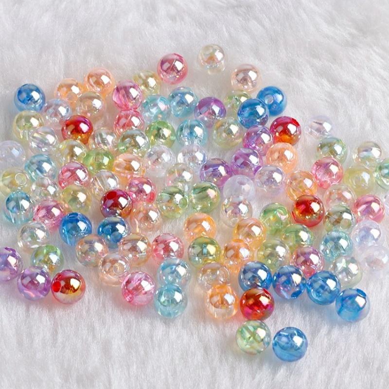 

100Pcs/lot Mixed Color Crystal Round AB Spacer Beads Plastic Loose Beads Handmade Making Women Jewelry Diy Earrings Accessories 6mm-100pcs