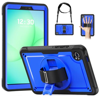 Hybrid-Ständerhülle Universal für Samsung Tab A11 A9 2025 2023 8,7 Zoll SM-X133 X135 X110 X115 X117 Drehbarer Deckel Schultergurt