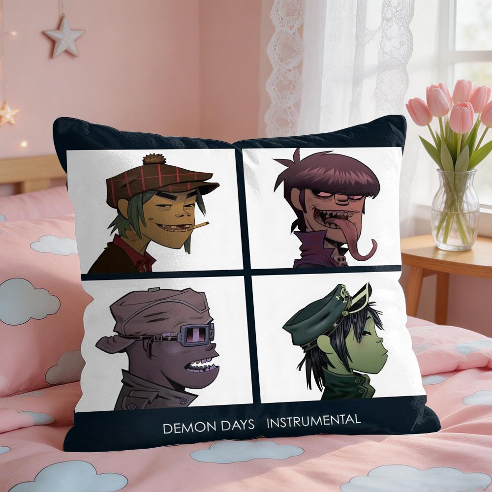 GGorillaz Band Anime Cushion Cover Square Short Plush Pillow Case Living Room Sofa Home Decor Funda X