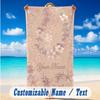 Floral Garden Theme Beach Towel Personalized Custom Name & Text Soft Quick Dry Beach Towel for Swimming Travel